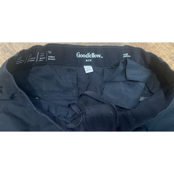 GoodThreads Men's Slim-Fit Tech Flat Front Chino Pant Black 28x30 - Picture 4 of 5